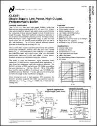 CLC451AJE-TR13 datasheet: CLC451 Single Supply, Low-Power, High Output, Programmable Buffer CLC451AJE-TR13