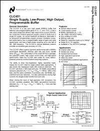 CLC451AJM5X datasheet: CLC451 Single Supply, Low-Power, High Output, Programmable Buffer CLC451AJM5X