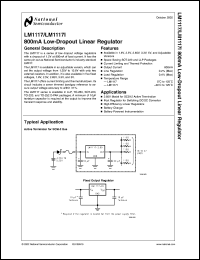 LM1117MP-2.5 datasheet: 800mA Low-Dropout Linear Regulator LM1117MP-2.5