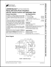 LM4838LQ datasheet: Stereo 2W Audio Power Amplifiers with DC Volume Control and Selectable Gain LM4838LQ