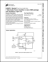 LM4878IBP datasheet: 1 Watt Audio Power Amplifier in micro SMD package with Shutdown Logic Low LM4878IBP