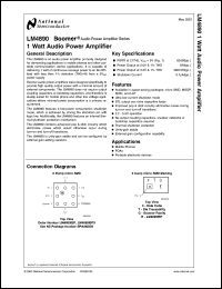 LM4890LD datasheet: 1 Watt Audio Power Amplifier LM4890LD