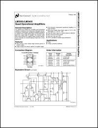 LM3303N datasheet: Quad Operational Amplifiers LM3303N