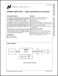 DP83847ALQA56A datasheet: DsPHYTER II - Single 10/100 Ethernet Transceiver DP83847ALQA56A