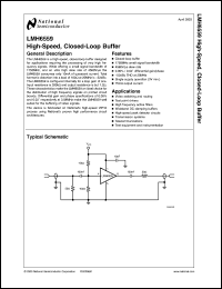 LMH6559MFX datasheet: High-Speed, Closed-Loop Buffer LMH6559MFX