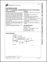 DAC0830LCJ datasheet: 8-bit Microprocessor Compatible, Double-Buffered D/A Converter DAC0830LCJ