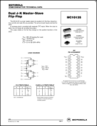 MC10135FNR2 datasheet: Dual J-K Master-Slave Flip-Flop MC10135FNR2