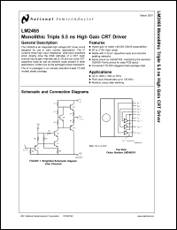 LM2465TA datasheet: Monolithic Triple 5.5 ns High Gain CRT Driver LM2465TA