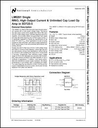 LM8261MDC datasheet: RRIO, High Output Current & Unlimited Cap Load Op Amp in SOT23-5 LM8261MDC