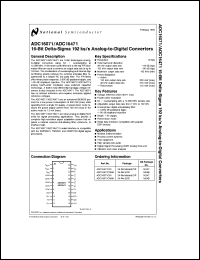 ADC16071CIWM datasheet: 16-Bit Delta-sigma 192 ks/s Analog-to-Digital Converter ADC16071CIWM