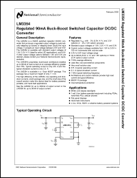 LM3354MMX-5.0 datasheet: Regulated 90mA Buck-Boost Switched Capacitor DC/DC Converter LM3354MMX-5.0