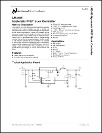 LM3485MDC datasheet: Hysteretic PFET Buck Controller LM3485MDC