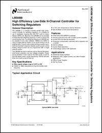 LM3488MM datasheet: High Efficiency Low-Side N-Channel Controller for Switching Regulator LM3488MM