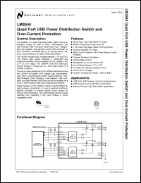 LM3544M-H datasheet: Quad Port USB Power Distribution Switch and Over-Current Protection LM3544M-H