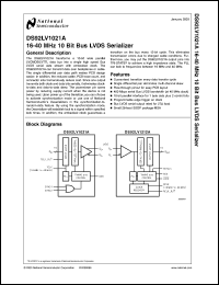 DS92LV1021AMSAX datasheet: 16 MHz - 40 MHz 10-Bit Serializer DS92LV1021AMSAX