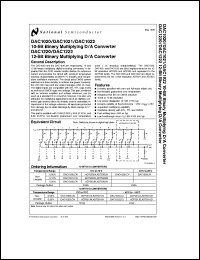 DAC1020LCN datasheet: 10-Bit Binary Multiplying D/A Converter DAC1020LCN