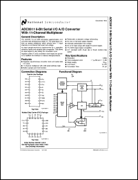 ADC0811BCN datasheet: 8-Bit Serial I/O A/D Converter with 11-Channel Multiplexer ADC0811BCN