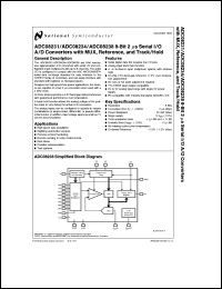 ADC08231CIN datasheet: 8-Bit 2-microsecond Serial I/O A/D Converter with MUX, Reference and Track/Hold ADC08231CIN