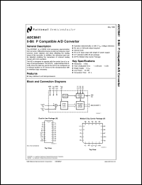 ADC0841BCV datasheet: 8-Bit Microprocessor Compatible A/D Converter ADC0841BCV