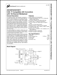 ADC0816CCJ datasheet: 8-Bit Microprocessor Compatible A/D Converter with 16-Channel Multiplexer ADC0816CCJ