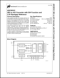 ADC08161CIN datasheet: 500 ns A/D Converter with S/H Function and 2.5V Bandgap Reference ADC08161CIN