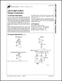 LM311J-8 datasheet: Voltage Comparator LM311J-8