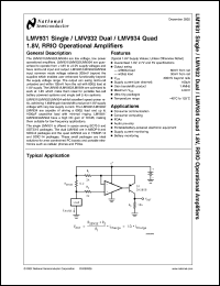 LMV934MA datasheet: Quad 1.8V, RRIO Operational Amplifiers LMV934MA