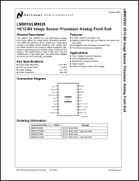 LM9820CCWMX datasheet: 12-Bit Image Sensor Processor Analog Front End LM9820CCWMX