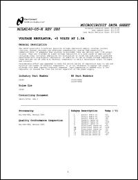 LM140K-12-MLS datasheet: VOLTAGE REGULATOR, +5 VOLTS AT 0.5A LM140K-12-MLS