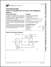 ADC0848MDC datasheet: 8-Bit Microprocessor Compatible A/D Converter with Multiplexer Option ADC0848MDC