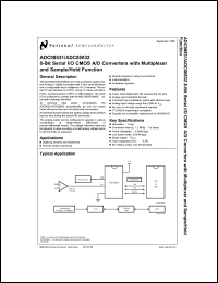 ADC08832MDC datasheet: 8-Bit Serial I/O CMOS A/D Converters with Multiplexer and Sample/Hold Function ADC08832MDC