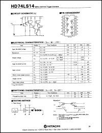 HD74LS14 datasheet: Hex schmitt trigger inverters HD74LS14