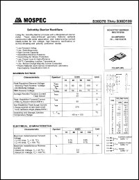 S30D70A datasheet: Schottky barrier rectifiers, 30A, 70V S30D70A