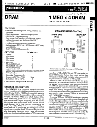 MT4C4001JZ-7IT datasheet: 1M x 4 DRAM fast page mode, 70ns MT4C4001JZ-7IT