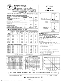 ICTE36 datasheet: Transient voltage suppression diode for microprocessor protection, 36V ICTE36