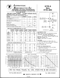 ICTE18C datasheet: Transient voltage suppression diode for microprocessor protection, 18V ICTE18C