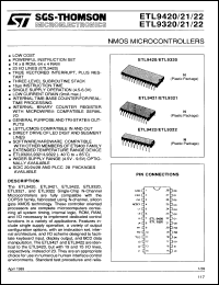 ETL9322N datasheet: NMOS microcontroller 1K x 8 ROM, 64 x 4 RAM ETL9322N