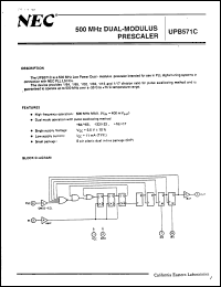 UPB571C datasheet: 500MHz dual-modulus prescaler UPB571C