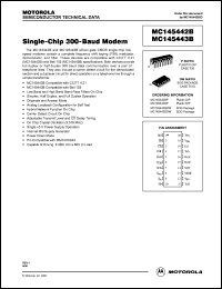 MC145443BP datasheet: Single-chip 300-baud modem MC145443BP