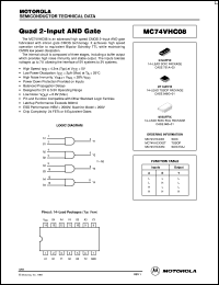 MC74VHC08DTR2 datasheet: Quad 2-Input AND Gate MC74VHC08DTR2