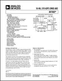 AD7665ASTRL datasheet: 11-30V; 700mW; 16-bit, 570kSPS CMOS ADC. For data acquisition, communication, instrumentation, spectrum analysis, medical instruments, process control AD7665ASTRL