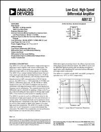 AD8132AR-REEL datasheet: 5.5V; 250mW; low-cost, high-speed differential amplifier AD8132AR-REEL