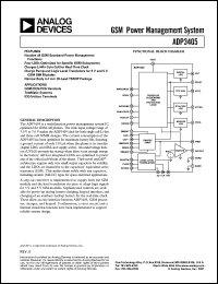 ADP3405ARU datasheet: 0.3-10V; GSM power management system. For GSM/DCS/PCS handsets, teleMatic systems, ICO/Iridium terminals ADP3405ARU