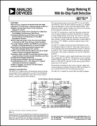 AD7751AARS datasheet: 0.3-7V; 450mW; energy metering IC with on-chip fault detection AD7751AARS