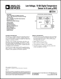 AD7314ARM datasheet: 0.3-7V; 450mW; low-voltage, 10-bit digital temperature sensor. For hard disk drives, personal computers AD7314ARM