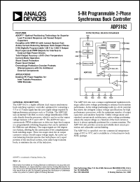 ADP3162JR datasheet: 0.3-15V; 5-bit programmable 2-phase synchronous buck controller. For desktop PC power supplies for:intel tualatin processors, VRM modules ADP3162JR