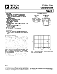 AD8019ARU datasheet: 26.4V; 1.4-2.2W; DSL line driver with power-down AD8019ARU