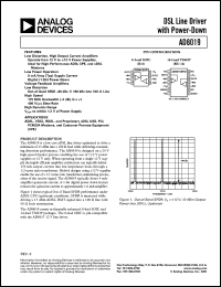 AD8019AR datasheet: 26.4V; 1.4-2.2W; DSL line driver with power-down AD8019AR