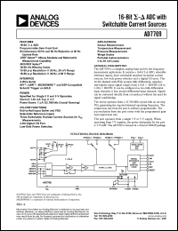 AD7709ARU datasheet: 0.3-7V; 16-bit ADC with switchable current sources AD7709ARU