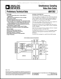 ADV7202 datasheet: 7V; simultaneous sampling video rate codec ADV7202